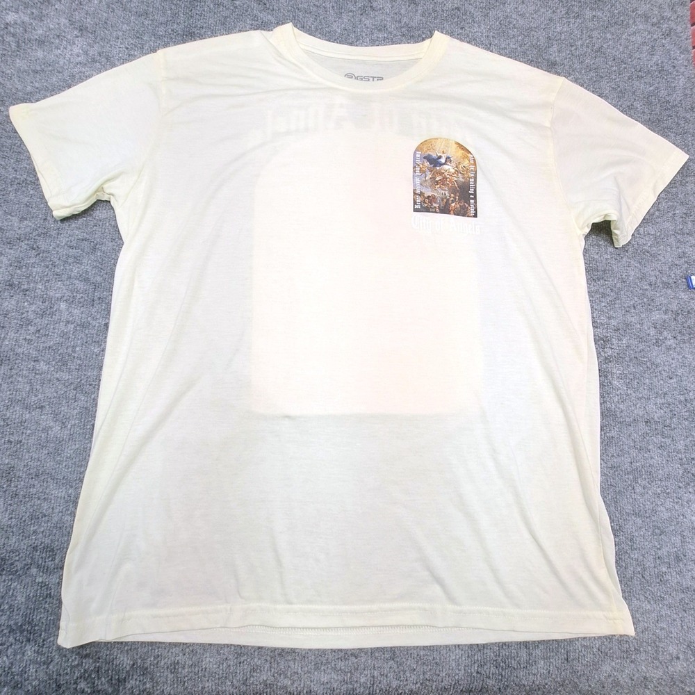 GSTR City of Angels Graphic T-Shirt Cream XL Never Interrupt Your Enemy Quote
